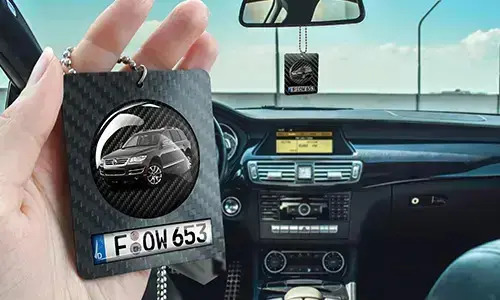 Rektangulær spejlkæde – Carbon-rund