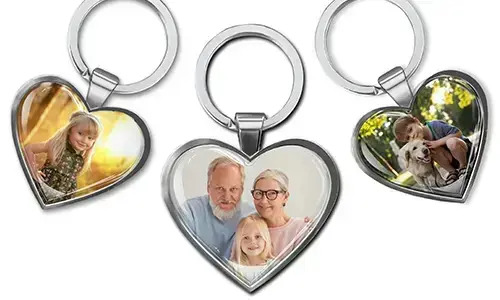 Nøglering Hjerte Med Foto Personliggjort