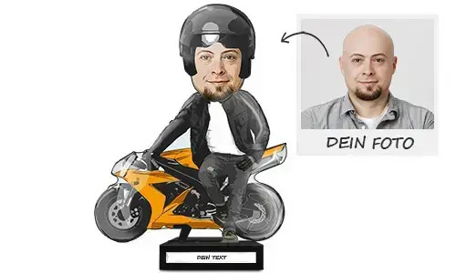 Fotodekoration som gave til en motorcyklist