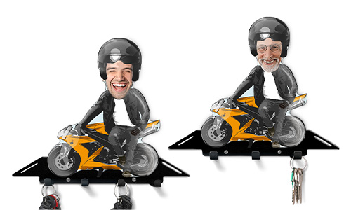 Porte-clés mural personnalisé Moto Bande Dessinée
