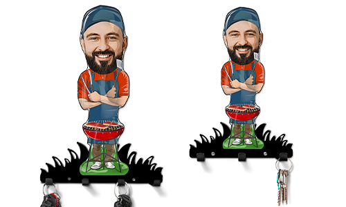 Porte-clés Personnalisé BD Profession - Maître du barbecue