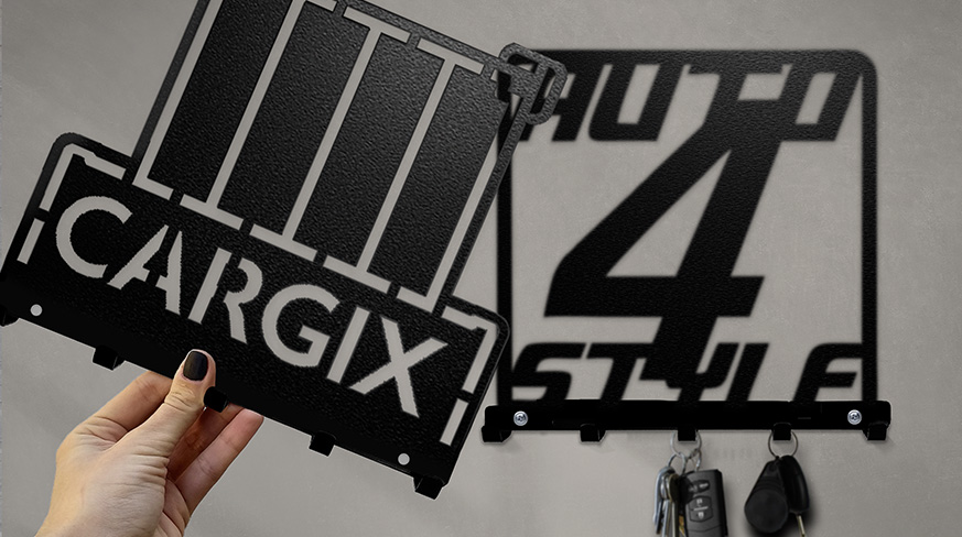 Individuelle Metall-Schlüsselboard mit Logo und Namensschnittdesign