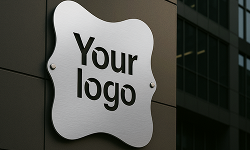 Logotipo metálico iluminado creativo como regalo para empresas o autónomos