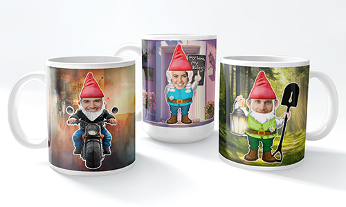 Tazza personalizzata con gnomo da giardino
