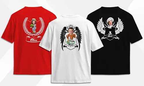 Maglietta con scudo a fumetti - Personalizzata per il tuo hobby o lavoro