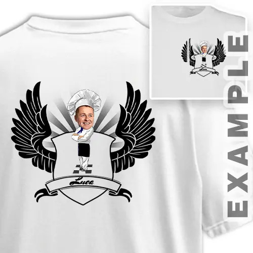 Maglietta personalizzata con uno scudo a fumetti - Design di hobby o professione