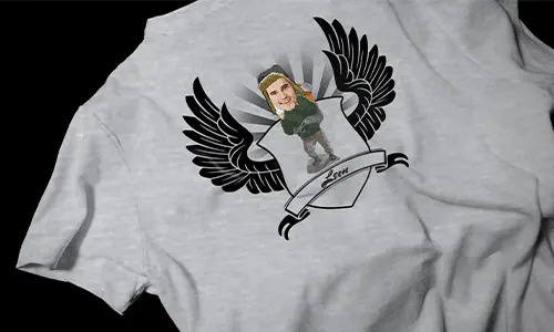 Galleria-Personalizzazione-Maglietta-scudo-Design-Fumetti-Lavoro-Hobby-1