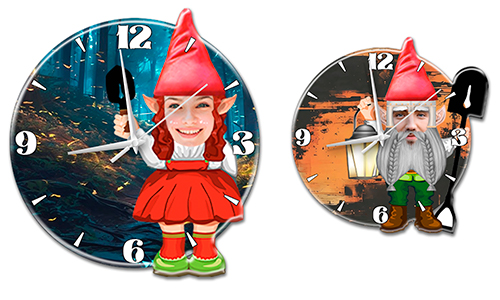 Orologio da parete personalizzato con gnomo da giardino