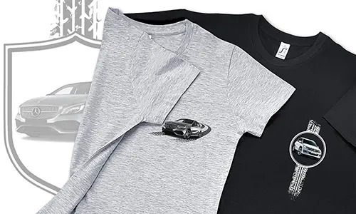 T-shirt med din bil, motorcykel eller lastbil med skjolddesign