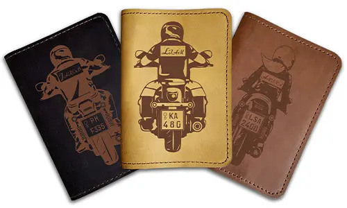 Real Leather Motorcycle Documents Holder