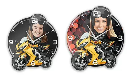 Orologio da Parete Personalizzato Fumetto Hobby - Donna Moto