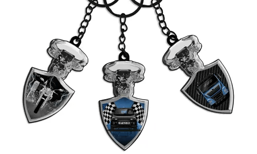 Bull Keychain Shield Car