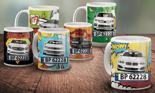 Tazas de cómic de coches