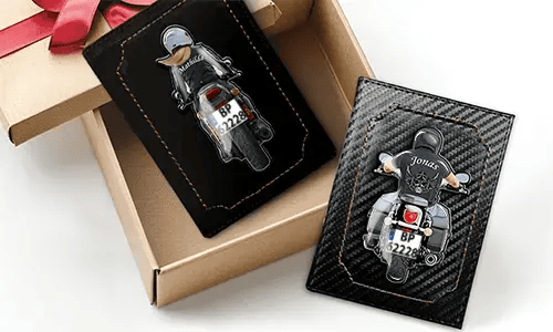 Motorrad-Dokumentenhalter für deinen besten Freund – tolles Geschenk mit seinem/ihrem Namen!