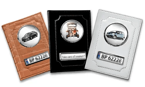 Porte-documents de voiture standard avec voiture/photo et plaque d'immatriculation pour ta fille