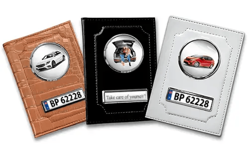 Standaard autodocumentenhouder voor mama met auto/foto en kenteken