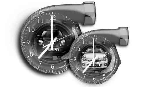 Dark Grey Wall Clock Turbine