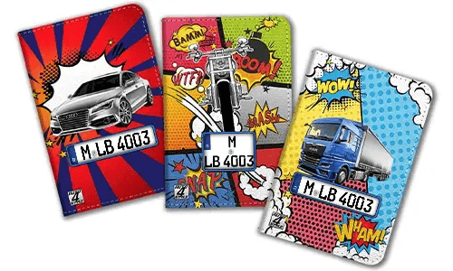 Comic Fahrzeugscheinhülle