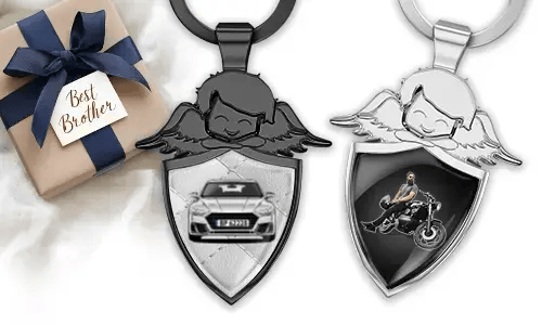 Ge personaliseerde engel sleutelhanger - Cadeau voor je broer