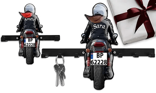 Unikalny wieszak na klucze na ścianę dla twojej wspaniałej córki motocyklistki