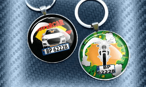 Keychain comic round