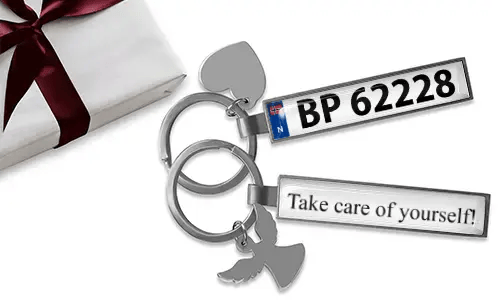 Personalized license plate keychain for mom