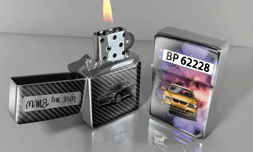 Feuerzeug aus Edelstahl mit Benzin