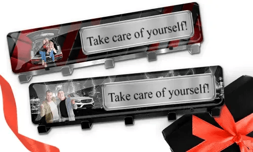 Luxe sleutelbord met auto/foto en kenteken voor je beste vrienden