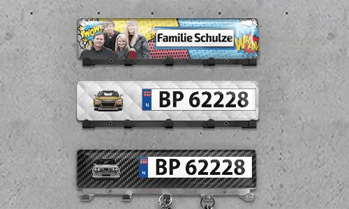 Luxus-Schlüsselbrett Auto-Silhouetten Nummernschild - Chrom