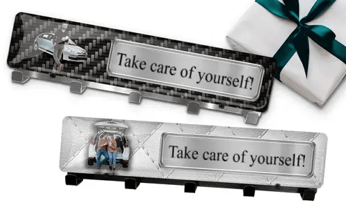 Nøkkelholder med bilde av din kjæreste og registreringsskilt