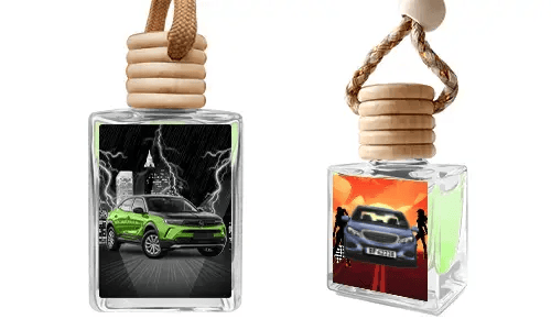 Mini odświeżacz powietrza do samochodu z obrazkiem samochodu