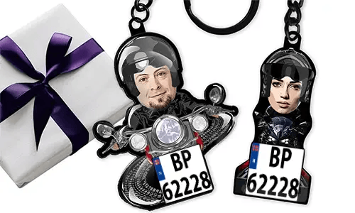 Personalizowany brelok do motocykla ze zdjęciem uroczego pary