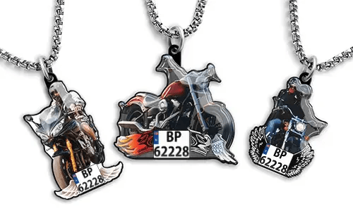 Collana con immagine di motocicletta