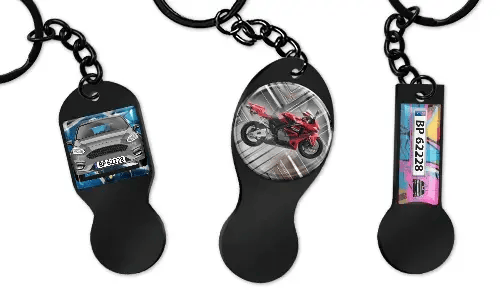 Portachiavi gettone carrello personalizzato