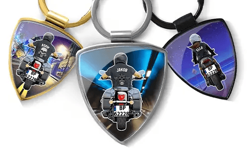 Nyckelring sköld med motorcykelgäng