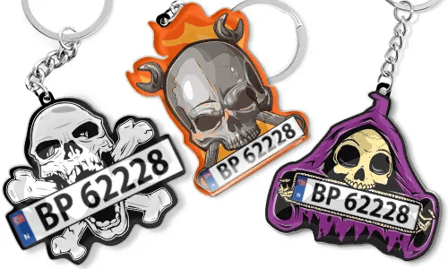 Klíčenka lebka - registrační značka