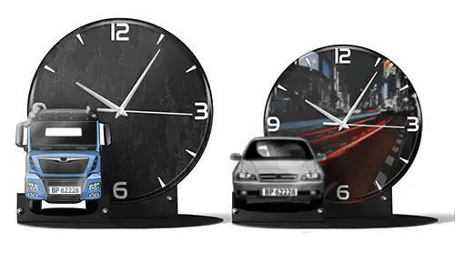 Clock on stand with car, motorbike or truck