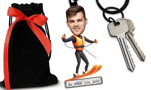 Personalized Pottery-Style Keychain With Name And Hobby Or Profession Design