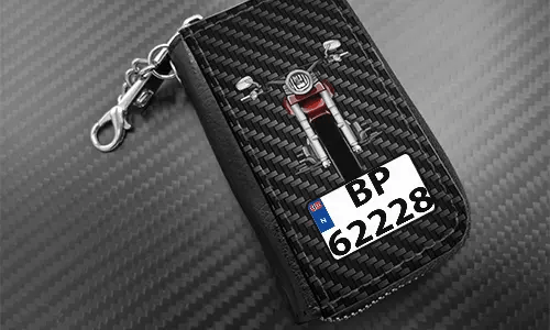 autoschlüssel cover mit Carbon Hintergrund und Motorradsilouette autoschlüssel cover