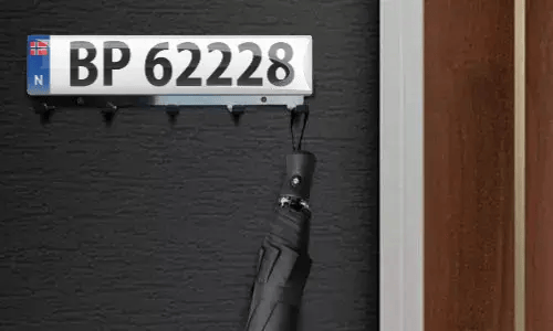 Key board on the wall with umbrella