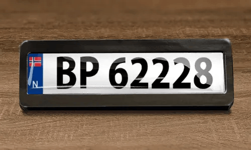 license plate magnet on the table