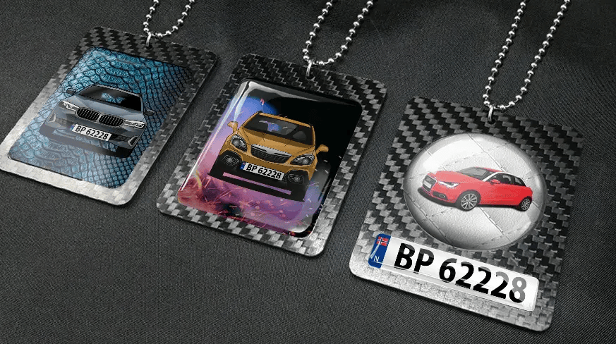 Rektangulär spegelkedja – Kolfiber