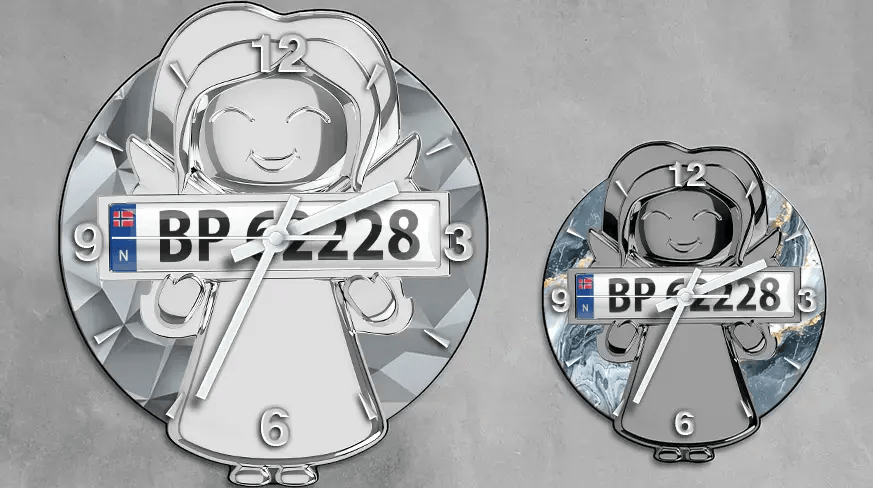 header-angel-wall-clock-license-plate