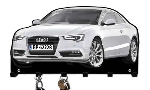 Personalizovaný stěnový držák na klíče s autosiluetou